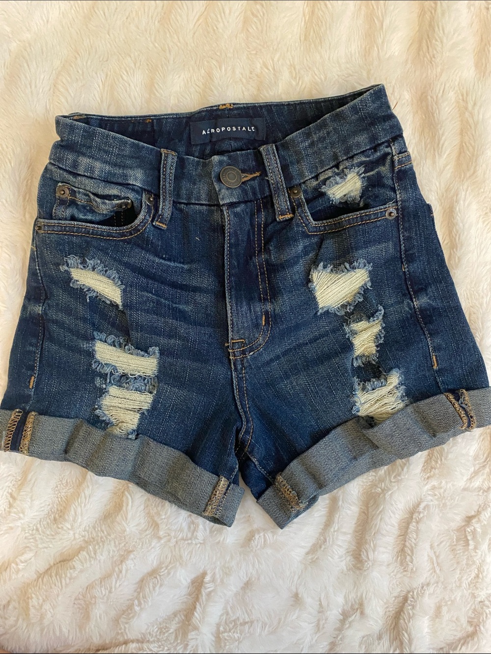 Aeropostale Dark Blue 000 Denim Shorts